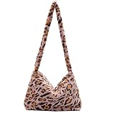 Schultertasche aus Plüsch, Tasche unter den Armen, weiche Handtaschen, Schultertasche, Damen, Mode, Geschenk für Weihnachten, Retro, Französisch, Rosa, 30*20*5