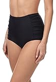 Merry Style Damen Bikinislip MS10-119 Bikinihose Bauch Weg Effekt (Schwarz (9240), 42)