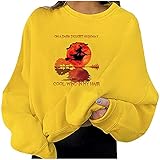 Graspot Damen Sweatshirt Pullover Casual Langarmshirt Retro Hexe Drucken Shirt Oberteil Tops für Herbst Winter Pulli Longsleeve Sweatshirt Basic Tee Shirts Top Bluse Langarm Tunika Top