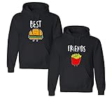 Best Friends Pullover für Zwei Mädchen 1 Stück Burger Pommes Beste Freunde Hoodie für 2 Sister Freundin Freundschafts Pulli BFF Geschenk
