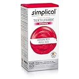 Simplicol Textilfarbe intensiv (18 Farben), Rosen-Rot 1803: Einfaches Färben in der Waschmaschine, All-in-1 Komplettpackung, 1 Pack