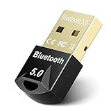 Maxuni Bluetooth Adapter USB 5.0, Bluetooth Dongle/Stick für PC, Laptop, Desktop, Headset, Lautsprecher, Tastatur, Maus und Drucker Wireless Übertragung unterstützt Windows 10/8/7 MEHRWEG…