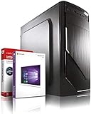 shinobee Flüster-PC Quad-Core Office/Multimedia PC Computer mit 3 Jahren Garantie! inkl. Win10 64 - AMD Quad Core 4x2.40 GHz, 8GB, 500 GB HDD, DVD, WLAN, Intel HD, HDMI, VGA, MS Office, USB3.0#6703