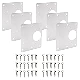 icyant Scharnier-Reparaturplatten-Set, Edelstahlplatten-Reparaturzubehör mit Loch und Schrauben,verdeckter Küchenschrank-Türscharnier-Reparaturplatten-Set für Holzmöbel-Schubladen-Fenstertür (6 Stück)