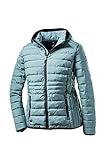 STOY Damen WMN Quilted Jckt B Jacke In Daunenoptik Mit Abzippbarer Kapuze, hell stahlmint, 48