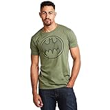 DC Comics Herren Batman 3D T-Shirt, Grün (Military Green Military), M
