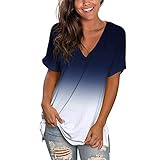 BOTCAM T Shirt Damen Kurzarm V Ausschnitt Sport Oberteile Elegant Casual Lose Tops Teenager Mädchen Locker Oversize Sweatshirt Bluse Basic T-Shirt Pullover Tunika Shirt Streetwear U