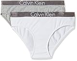Calvin Klein Mädchen 2 Pack Bikini Unterhose, Mehrfarbig (1 Grey Heather / 1 White 033), 164 (Herstellergröße: 14-16) (2er Pack)