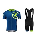 UGLY FROG HDZD18-15 Herren Radtrikot Set Fahrrad Trikot Kurzarm Fahrrad-Club Cycling Team Bekleidung Jersey+ Radhose mit Sitzp