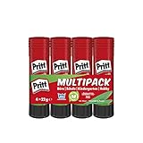 Pritt Klebestift, sicherer und kinderfreundlicher Kleber für Kunst und Bastelarbeiten, starker Klebstoff für Schule & Bürobedarf, 4x22g Pritt S