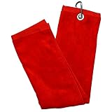 LONGRIDGE Blank Luxury 3 Falten Golf Tuch, Rot, One S