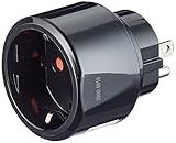 Brennenstuhl Reisestecker/Reiseadapter (Reise-Steckdosenadapter für: USA Steckdose und Euro Stecker) schw