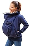 Be Mama - Maternity & Baby wear wasserdichte All-Weather 3in1 - Tragejacke & Umstandsjacke & Damenjacke in einem aus Softshell (Wassersäule: 10.000 mm), Modell: BERGAMI Softshell, dunkelblau SM