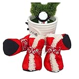QOXEFPJZ pfotenschutz Hund Winter warm Hund Hund Baumwolle Schuhe Anti skistiefel klein Hund Teddy Puppy Socks Haustier zubehör (Color : A, Size : M)