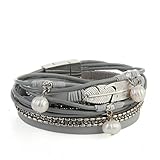 JAOYU Lederarmband Frauen Charme Armbänder für Mädchen Armreif Manschette geflochtene Handgemachten Schmuck - Schwester, Mutter, Frau Geschenk