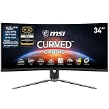 MSI ARTYMIS 343CQRDE 34 Zoll 1000R Curved Gaming Monitor, 3440x1440 (UWQHD), 165 Hz, 1ms, AMD FreeSync Premium, VA, 21:9 Ultrawide, HDR400, Schw