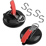 Saugnapf,Saugnapf haken,Saugnapf Camping Set,2 er Set Saugnapf mit 4 S-Haken, multifunktionaler Saugnapf Anker Werkzeug Auto Halterung Gepäck Planen Zelte Auto Spanner,für Haushalt und Camping