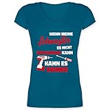Schwester und Tante Geschenk - Wenn Meine Schwester es Nicht reparieren kann - 3XL - Türkis - Handwerker - XO1525 - Damen T-Shirt mit V