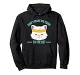 Niedlicher Kawaii-Katzennetz-Tennisspieler. Pullover H