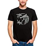 Witcher Herren T-Shirt Wolf Emblem Baumwolle schwarz - XXL