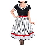 Damen Kleid Cocktailkleid Abendkleid A-linie Kurzarm V-ausschnitt 1950er Vintage Elegant Swing Kleider Knielang Hepburn Stil Festlich Einfaches Knielang Kleid MidiKleid Partyk