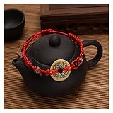 COKILU Chinesische traditionelle Feng Shui Rote String Armband Reichtum Glück Kupfer Münzen Charm Anhänger Heilung Ward Off Böse Spirituosen Geld Zeichnung Reichtum Vermögen (Farbe : 1)