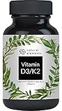 Vitamin D3 + K2 Depot - 180 Tabletten - Premium: 99,7+% All Trans MK7 (K2VITAL® von Kappa) + 5.000 IE Vitamin D3 - H