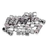 Inline-Rohrverbinder, gerader Stoßverbinder 35 mm / 1,38 Zoll Doppelschneidring 20 Stück Kein Bördeln für Automodifikation Ersatz fü