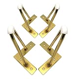ZYQHJKLHK Metall Haarnadel Möbel Beine Küche U Typ Füße Bett Stützbeine - 4 Stück (Schwarz und Gold)