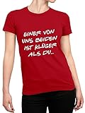 Shirt-Panda Damen Spruch T-Shirt · Einer von Uns beiden ist klüger als du Shirt · Damen Sprüche T-Shirt für Frauen · Frauen Sarkasmus Spruch Shirt · Einer von Uns ist klüger als du · 100% Baumwolle ·