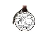 Mathematische Formeln, Quantenphysik, Wissenschaftsschmuck, Mathematikgleichung, Gleichungen, Herrenhalskette, ein schönes Geschenk