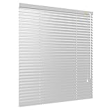 etusimo Alu Jalousie viele Größen und Farben Aluminium Lamellen Rollo Faltrollo Jalousette Wandmontage Deckenmontage Tür Fenster Sonnenschutz Sichtschutz Blendschutz Hitzeschutz (80 x 160 cm, Silber)