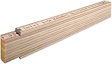 STABILA 14348 Holz-Gliedermaßstab Type 407 N, 2 m, naturfarben, metrische Sk