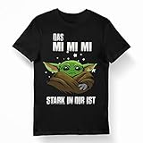 T-Shirt mit Spruch 'Das Mimimi stark in dir ist' lustig, Büro, (T-Shirt schwarz, S)