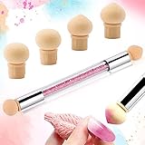 Nail Art Schwamm, KANOSON Dual Gespitzte Ombre Sponge Tool mit 4 Ersatzköpfe, Nägel Ombre Schwamm Nageldesign Zubehoer Gelnägel Zubehö