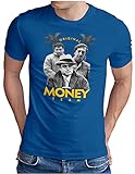 OM3® Original-Money-Team T-Shirt | Herren | Al Capone EL Chapo Pablo Escobar $$$ | Royal Blau, M