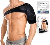 BLACKROX Schulterbandage OMONROX Sport Damen Herren beidseitig Arm Kompression Linke/Rechte Unterstützung armschlinge Bandage Schulter Schulterstütze Schultergurt (Einheitsgröße, Schwarz)