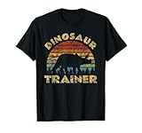 Vintage Dinosaurier Trainer Halloween Kostüm Retro Sonnenuntergang Dino T-S