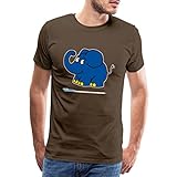 Spreadshirt Die Sendung Mit Der Maus Kleiner Elefant Lächelt Männer Premium T-Shirt, L, Edelb