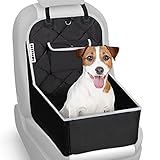 BESTPAWS Hunde Autositz für kleine & mittlere Hunde - Autositz Hund für Rückbank & Beifahrersitz - Hundebox faltbar - Leichte Anbringung - Tasche - Verstärkte Seitenwände - Leinenring - Sitzank