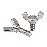 Cuasting M6 x 20mm Gewinde 304 Edelstahl Fluegelschraube Butterfly Screw Silber Ton 5p