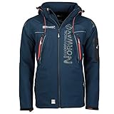 Geographical Norway Techno Softshelljacke Herren Kapuze abnehmbar, Navy, L