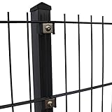 Doppelstabmattenzaun Höhe 1,83 m komplett Set 10 bis 40 m Anthrazit + Moosgrün (17,5 m, Anthrazit RAL 7016)