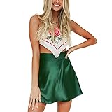 CIRAZRL Grün Hohe Taille Flowy Wickelrock mit Schlitz Damen Mini Röcke Strand Badeanzug Cover Up, Grün ,