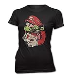 Damen T-Shirt Lady Fit Zombie Mario Mushroom Game Over Sp