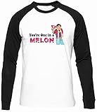 You're One In A Melon Heart Männer Frauen Unisex Baseball T-Shirt Weiß Schwarze Ärmel Rundhals Men Women White Round Neck S