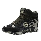 DOLDOA Damen Turnschuhe Atmungsaktive rutschfeste Innenturnschuhe Camouflage rutschfeste Erhöhung Turnschuhe Casual L