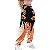 yiouyisheng Jogginghose Damen Totenkopf Print lässige lockere Hose dünne Frühlings- und Herbstmode Sporthose mit Taschen, Damen Freizeithose Fitnesshose Trainingshose Sweatpants L