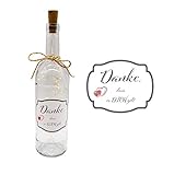 Led Deko Dekoflasche mit Led Beleuchtung - Flaschenlicht mit Spruch Lichterflasche mit Spruch 'Danke dass es DICH gibt' Geschenke für Frauen Geschenk für Sie Ostergeschenk handgemacht in D