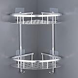 LATERN Duschregal Eckregal ohne Bohren - Aluminium Duschablage Ecke 2 Etagen, Rostfrei Eckablage Dusche Organizer Dusche Veranstalter H